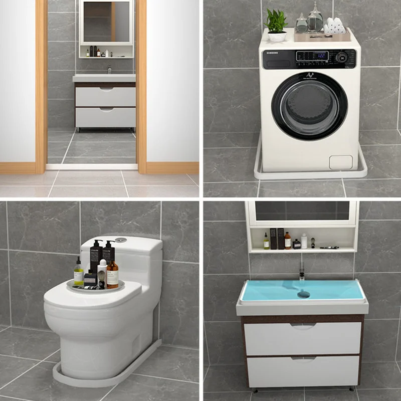 Produktbild von Duschtür Faltbar Duschbarriere, Wasserstopper, Silikon Dusche Für Barriere, Wasserstopp, Selbstklebende Duschstopp, Rückhaltestreifen Für Badezimmer, Faltbar, Dichtungen Duschkabine Badewanne (1 M, Weiß Gummilippe Dusche