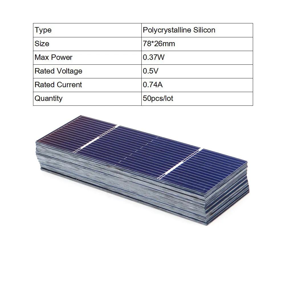 50 шт. солнечная панель 5 в 6 в 12 В мини-Солнечная система DIY для зарядных устройств для аккумуляторов портативная 125 156 Солнечная батарея 0,37 Вт 0,54 Вт 0,66 ВТ 1,05 Вт