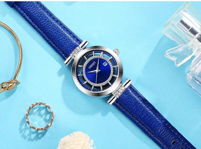 Женские часы-браслет OUBAOER люксовый бренд Montre Femme кожаный ремешок кварцевые часы модные женские часы Relogio Feminino
