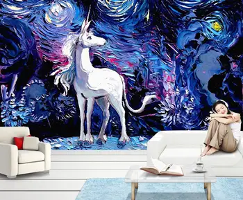 

[Self-Adhesive] 3D Cartoon Unicorn WG975 Wall Paper mural Wall Print Decal Wall Murals Belly