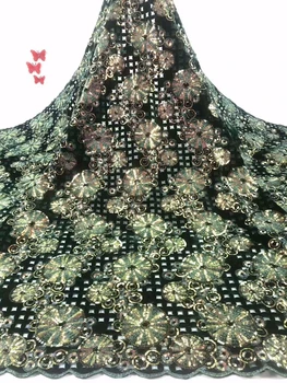 

Latest Design French Velvet Lace Fabric 2019 High Quality Lace African Tulle Lace Sequins Nigerian Lace Fabrics