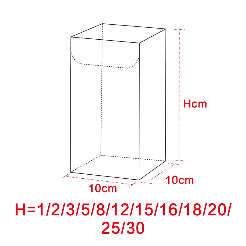 20 штук 10 см* 10 см* H прозрачный пластиковый контейнер пластиковые упаковочные коробки небольшой Крафтовая Подарочная прозрачная упаковка коробка