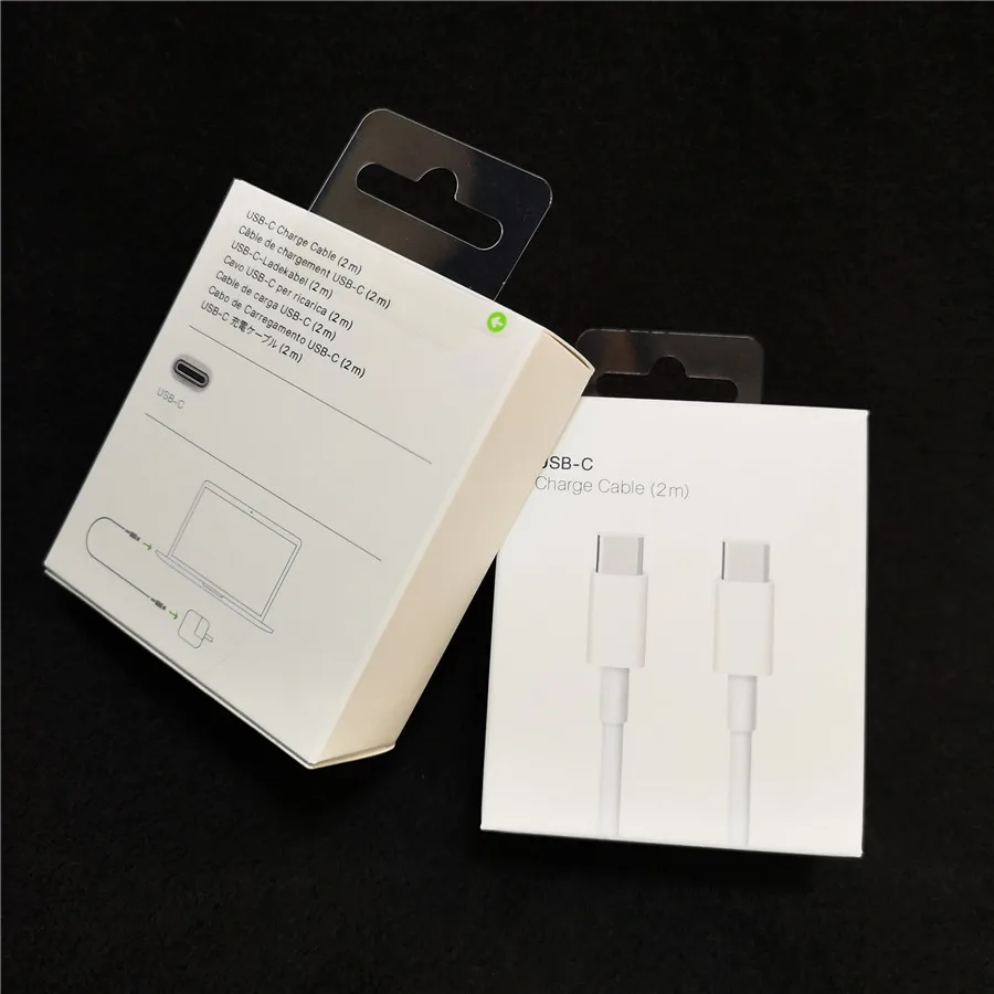 50 шт. USB c 2 м/6 футов зарядный кабель для передачи данных двойной тип c зарядный кабель для Macbook huawei samsung xiaomi в розничной упаковке