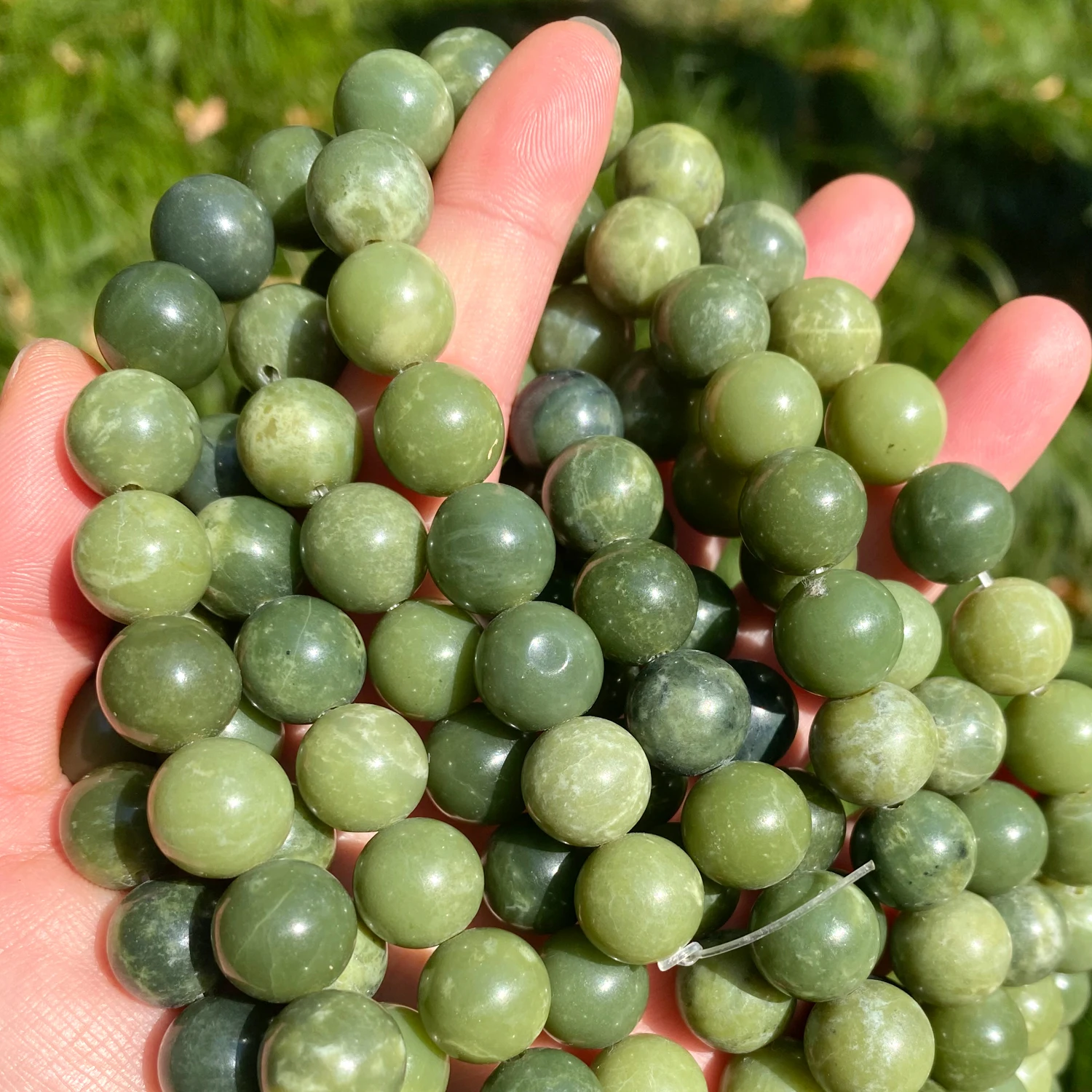 Natural Stone Beads AAA+ Genuine Canada Jade Beads For Jewelry Making  15inch 6/8/10/12mm Spacer Beads Diy Jewelry