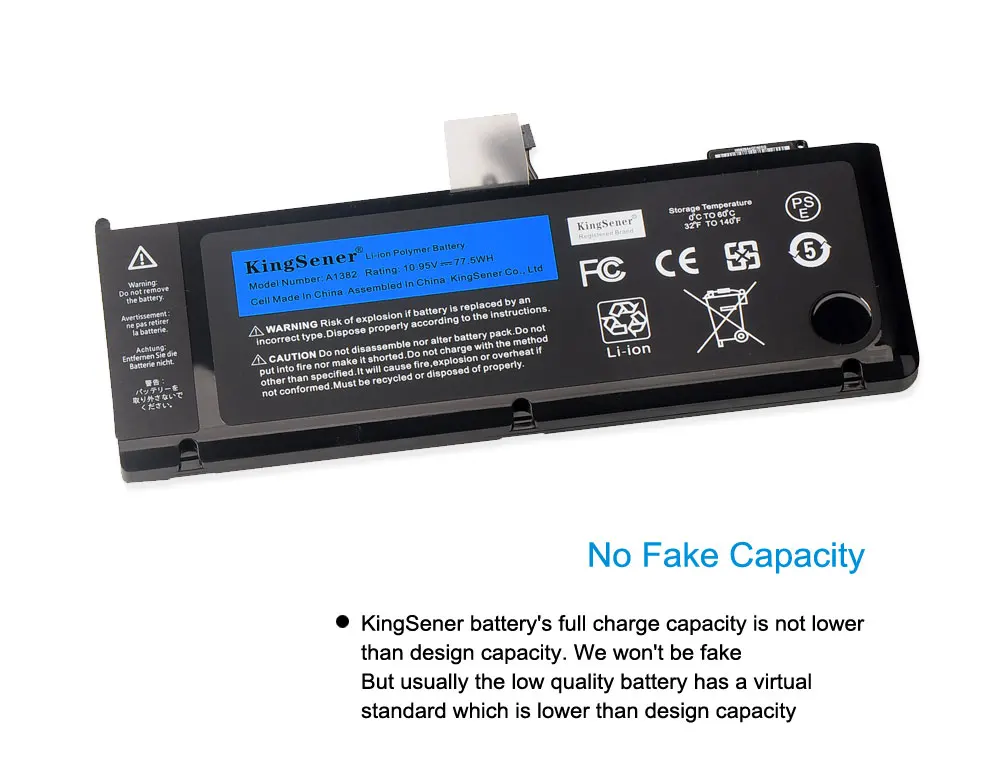 Kingsener-bateria de Laptop A1382 para Apple Macbook Pro 15. Modelos A1286 2011 2012 Versão Mc721 Mc723 Mc847 Md318 Md322 Md103. Baterias p/ laptop - Imagem 2