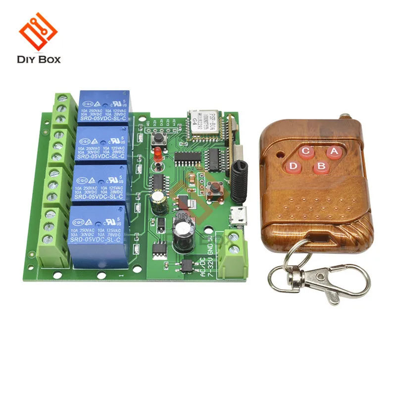 5 V-32 V 4 WiFi реле канала модуль+ 433 дистанционного Управление переключатель релейный коммутационный модуль для умного дома