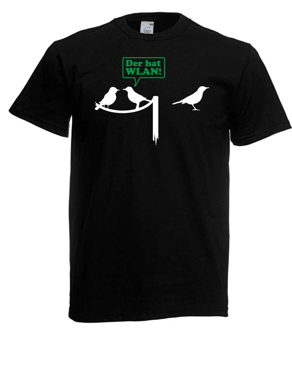 Men T Shirt 100% Cotton Print Shirts Herren T-Shirt Der Hat Wlan Bis 5XL Tee |