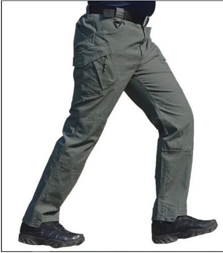 Green Outdoor IX9 tactical sports pants men's combat Army Military police pants cotton multi-pocket elastic pants men's casual pants - Цвет: Green