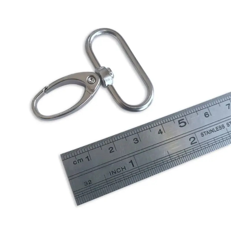 20pcs/pack D Shape Metal Key Chain Swivel Clasps Lanyard Snap Hook Zipper Pulls