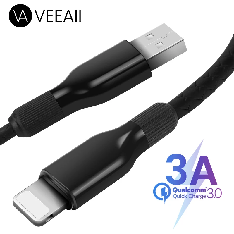 VEEAII 1 м 3A Micro USB кабель type C зарядное устройство для Iphone 11 pro зарядное устройство для samsung S8 S9 Xiaomi Ipad мобильный телефон кабель провод шнур