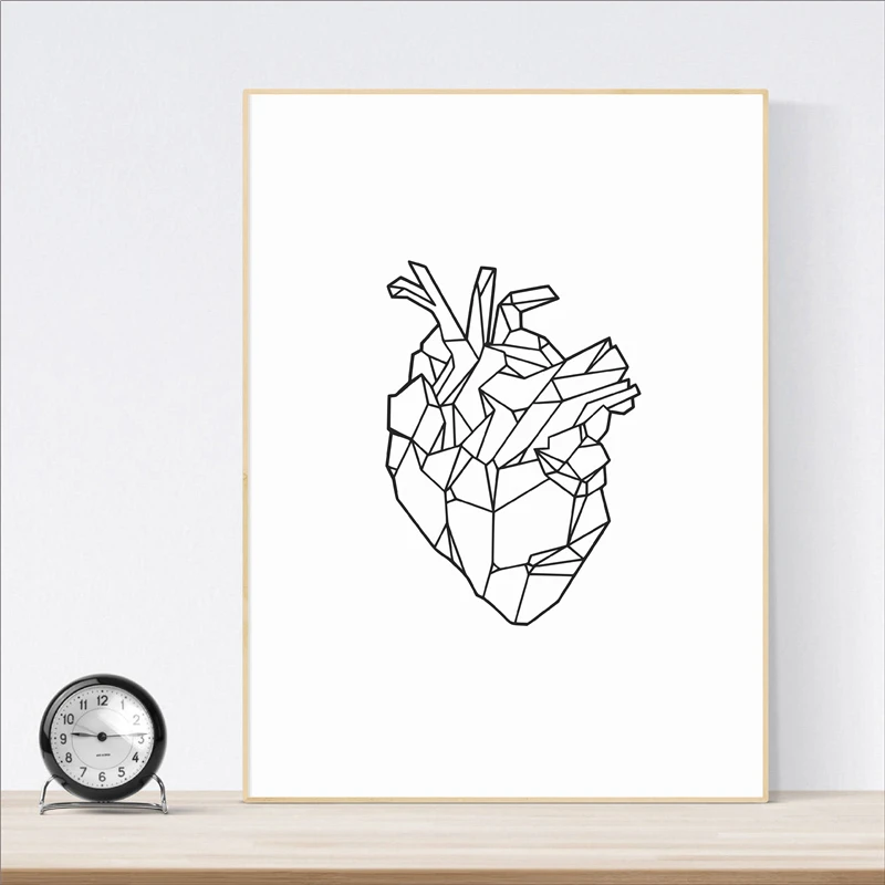 Geometric-Heart-Art-Poster-Print-Wall-Art-Medicine-Anatomy-Heart-Canvas-Painting-Wall-Picture-For-Wall (4) - 副本