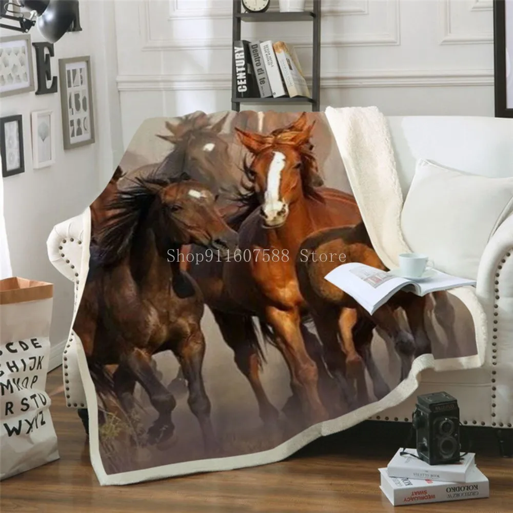 Conjunto de cama de cavalo para meninas e mulheres, cavalos galopantes,  estampados, jogo de lençol 3D de animais selvagens, decoração de quarto,  branco, estilo vida selvagem, 3 peças