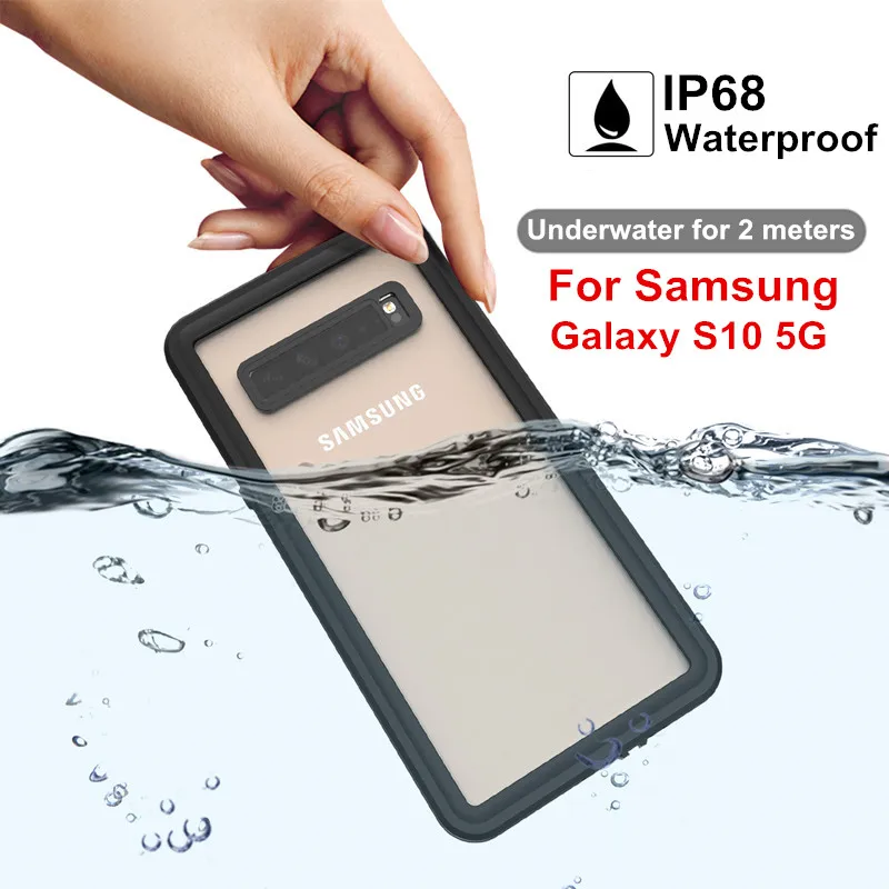 NTSPACE Новая мода IP68 Водонепроницаемый защитный чехол-подставка для samsung Galaxy S10 5G прозрачный пылезащитный Защитный противоударный чехол Крышка