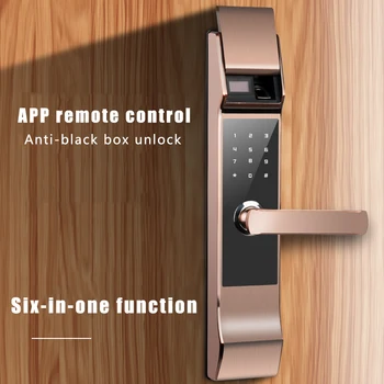 

fingerprint lock security door mobile phone remote electronic lock Automatic smart password lock small sliding cover
