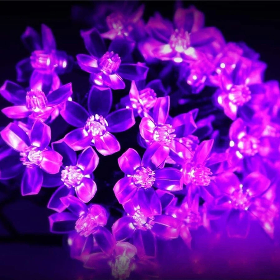  Christmas Ornaments 7 Meters 50 Led Rgb Ip65 Solar Garden String Light Cherry Blossom Flower Christ - 4000292631957