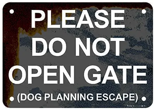 Details about   8x12 Tin Sign dog warning metal Poster Wall Door fence gate Plaque  
