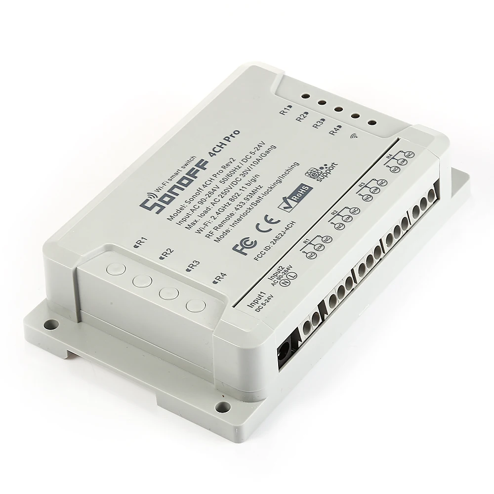 Оригинальный Смарт коммутатор Sonoff 4ch R2 PRO 4 канала 433 МГц 2 г Wi Fi пульт