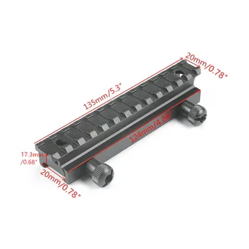 

AR 15 M 16 High Profile Riser Scope Mount See Thru 13 Slots Flat Top 20mm Picatinny Rail Base Pistol Rifle Airsoft Tactical