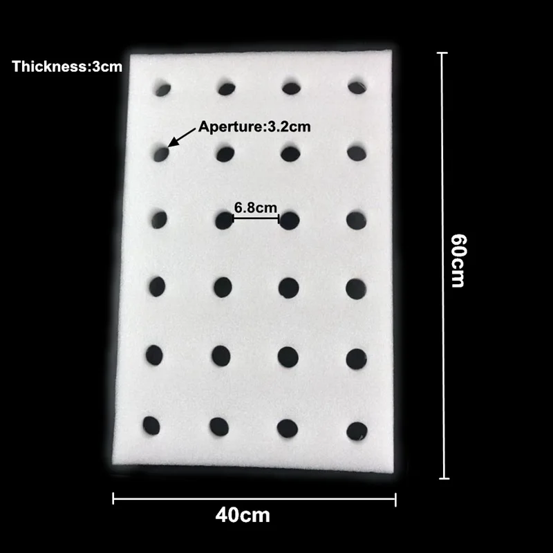 1 шт. 60*40 см пенопластовая доска Soilless культивационное оборудование в теплице плавающий плантатор с отверстиями для гидропонных овощей - Цвет: White
