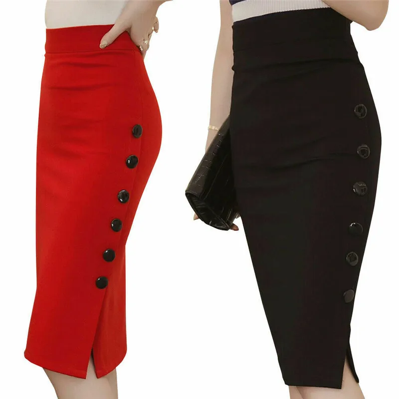 Women Skirt Mini Bodycon Skirt Office Women Slim Knee Length High Waist Stretch Sexy Pencil Skirts Femme