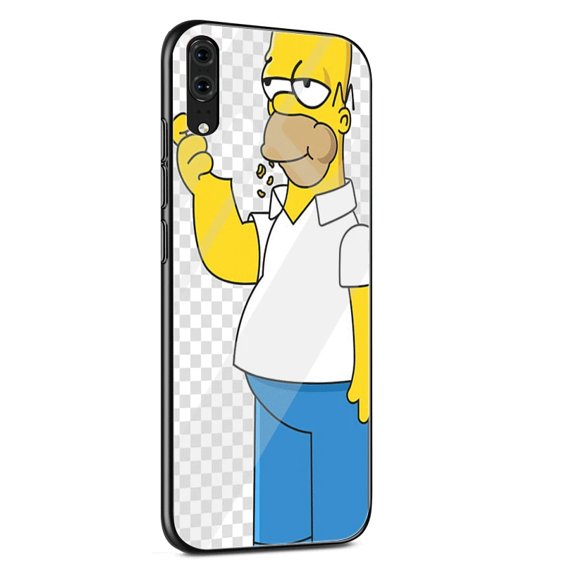 Стеклянный Чехол для мобильного телефона Huawei Mate Honor 8X 9 10 7A 0 P30 P0 P10 Lite Pro P Smart Cover Homer
