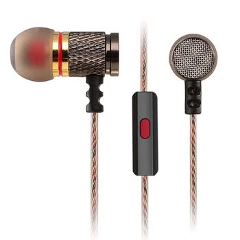 

3.5mm In-ear Earphone Earbuds w/ Microphone Headset Metal Fever Heavy Bass Shocking for DJ Music Phone Calling Computer MP3