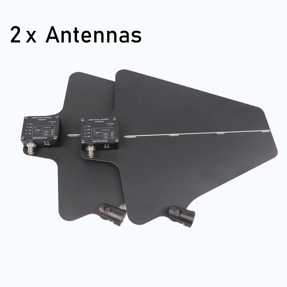 Betagear receptor sem fio digital com antena direcional ativa ua874 antena uhf integrado amp (470-950mhz) para microfone sem fio