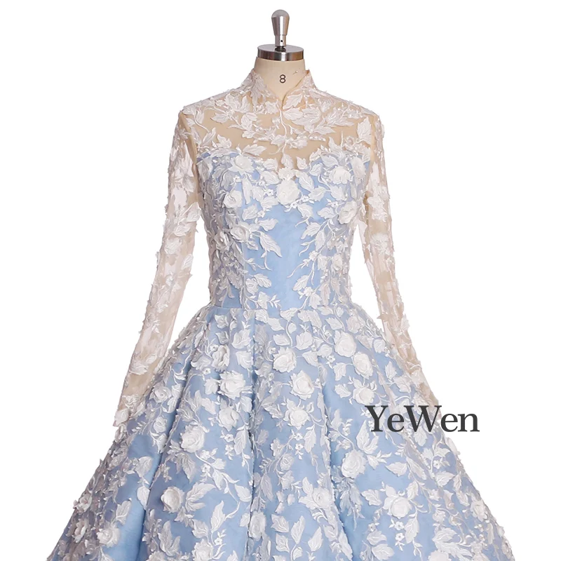 Настоящая фотография винтажное белое Королевское синее свадебное платье Vestidos de Noivas размера плюс свадебные бальные платья YeWen