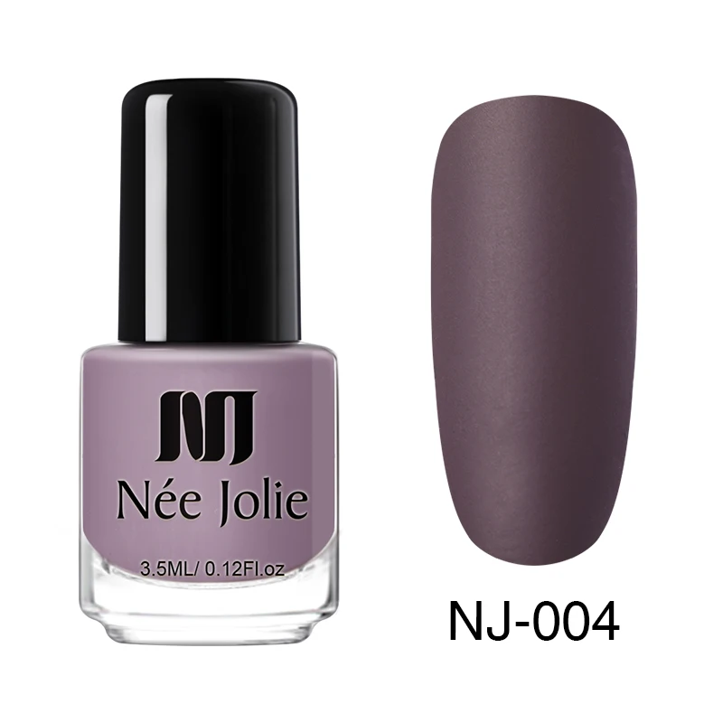 NEE JOLIE 3,5 мл матирующий лак для ногтей черный чистый цвет розовый лак для ногтей жирный лак для маникюра DIY матовый тусклый лак для ногтей - Цвет: 025