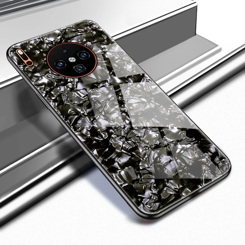 Black Роскошный впрыск топлива 2 в 1 стеклянный чехол для huawei P9 P10 P20 P30 pro plus lite анти-капля для Nova 2i mate20lite чехол для телефона - Цвет: Black