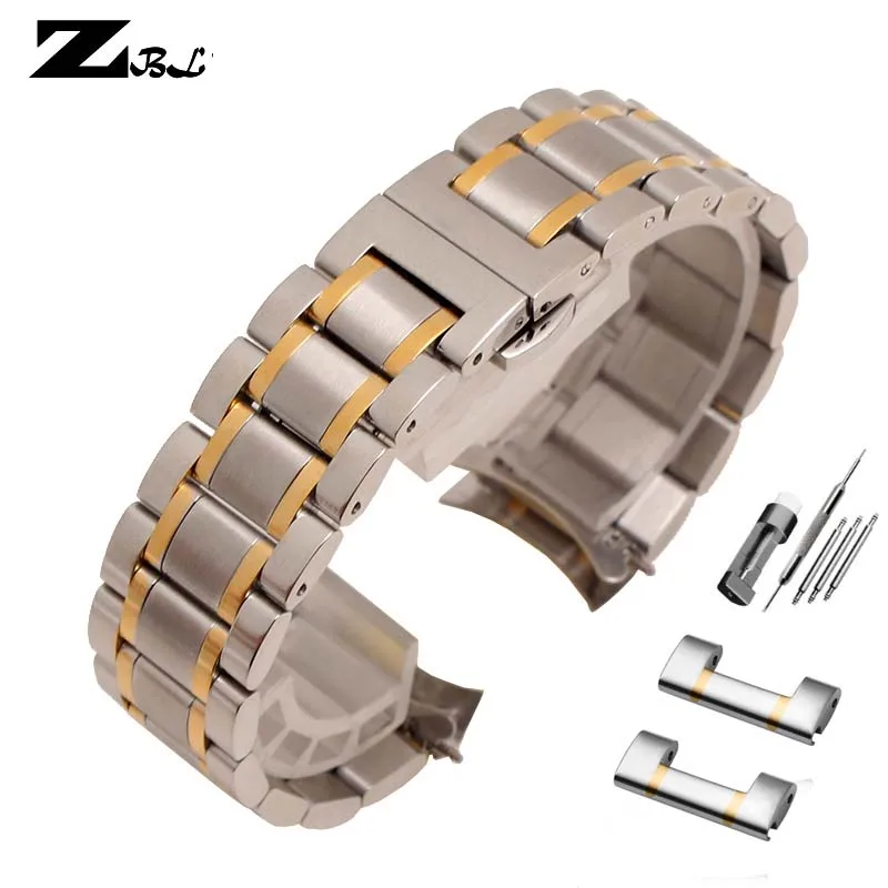 Horlogeband Roestvrijstalen horlogeband 18mm 19mm 20mm 21mm 22mm Plat gebogen uiteinde Metalen horlogeband Dames Heren Universele armband voor Seiko – koop de beste producten in de online winkel
