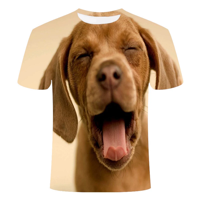 

New cute dog pattern men's T-shirt men's women's casual tops Summer fashion 3DT shirts men's O-neck shirts plus size streetwear