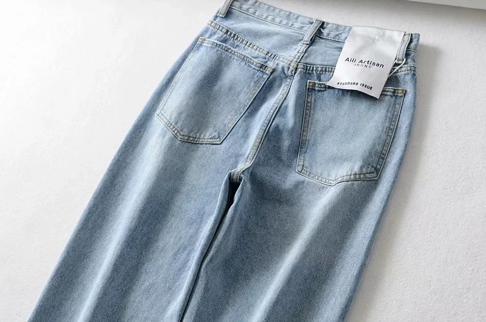 Увядшая Мода блоггер high street винтажный промытый Асимметричный пояс мама Джинсы женские с высокой талией джинсы бойфренды для женщин