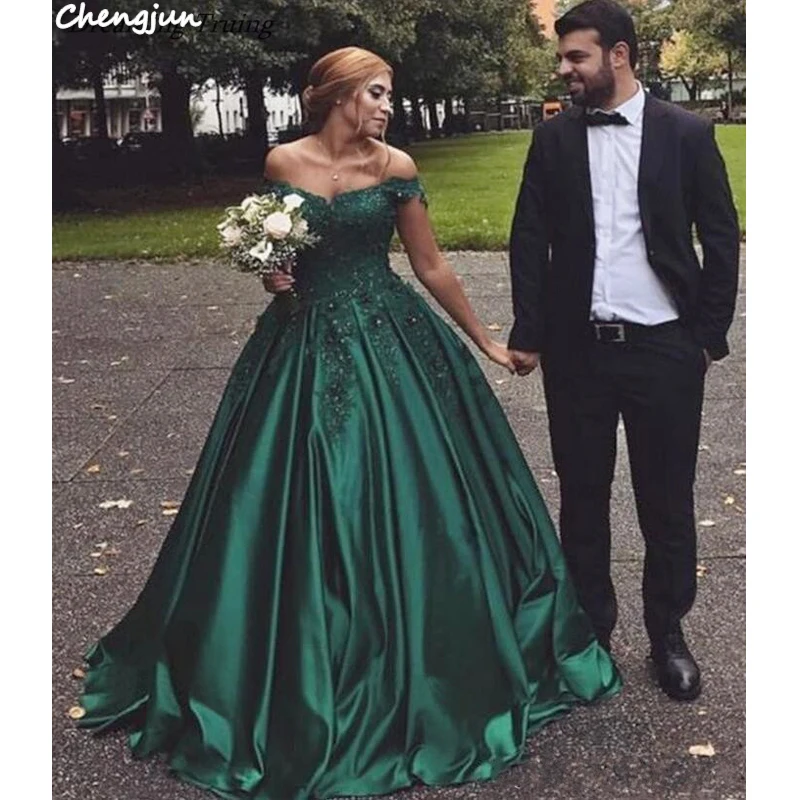 

Chengjun Beautiful Western Style Elegant Bridal Women Green Wedding Dresses