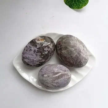 

High Quality Plum Blossom Tourmaline Palm Stone Shape Stone Hand Crafted For Gift &Home Decor ZP