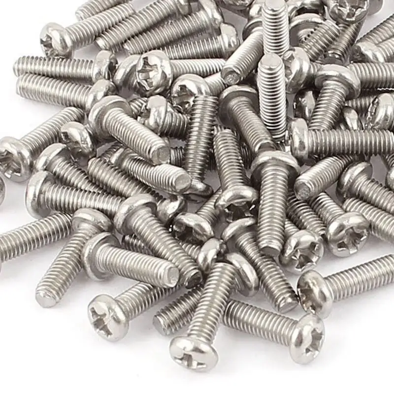 M3x8mm нержавеющая сталь Phillips круглая головка машины винты 100 шт