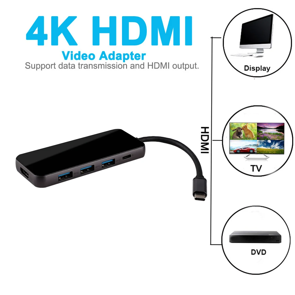 5/6/8/10 Порты мульти Тип C док-станция USB C концентратор USB C до USB 3,0 HDMI адаптер RJ45 VGA 3,5 аудио SD карты памяти для MacBook Pro/Air