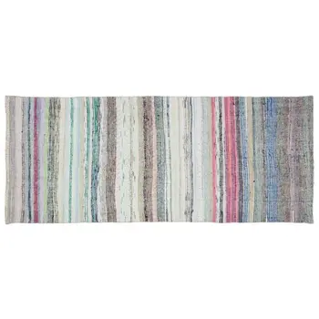 

Handmade Multicolor Vintage English Striped Rug Runner Rug 129x305 Cm-4'3''X10'0''