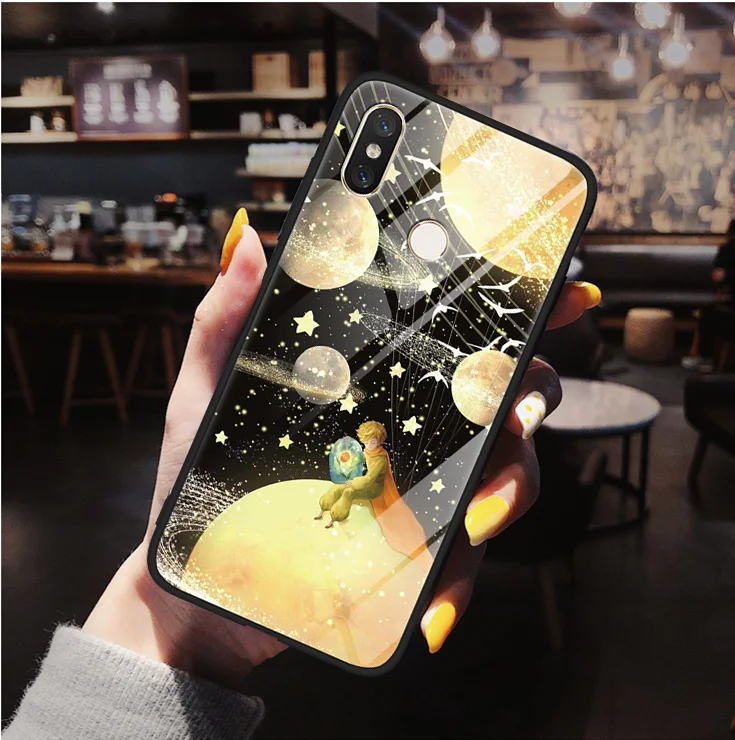 Чехол из закаленного стекла для Xiaomi mi 8 Lite CC9 A2 6X5 5S 6 mi x 2S Max 3 Space Planet для Red mi 5 Plus 7A S2 Note 5 6 7 Pro - Цвет: xwzxqiu