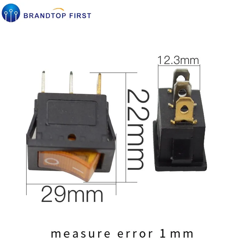 1 шт. KCD1 3Pin лодка автомобиля кулисный переключатель 6A/10A 250 V/125 V AC красный желтый зеленый синий черный кнопка