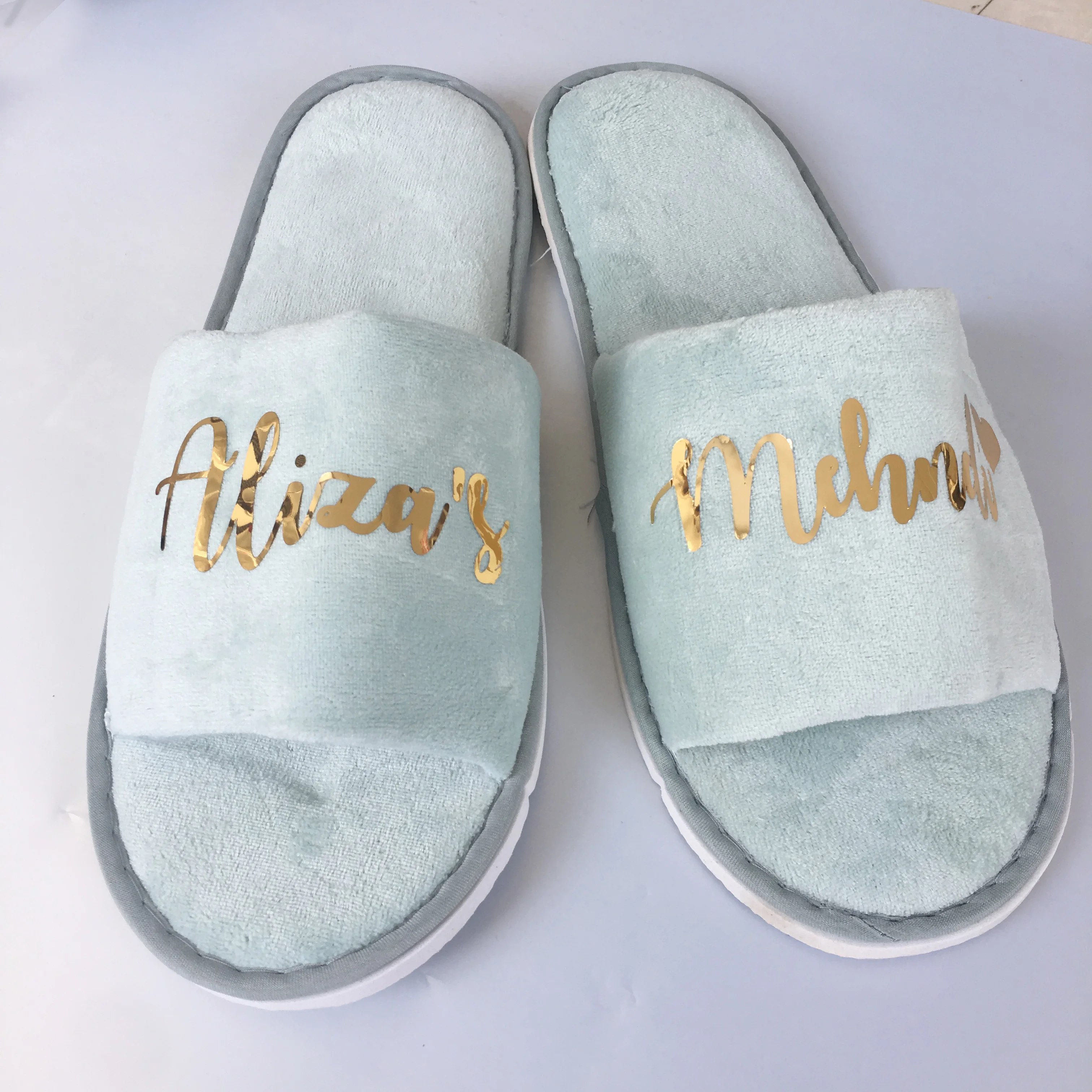 

customized any text language Bachelorette Hen party gifts Personalized Wedding Bride Bridesmaid slippers gift for guests