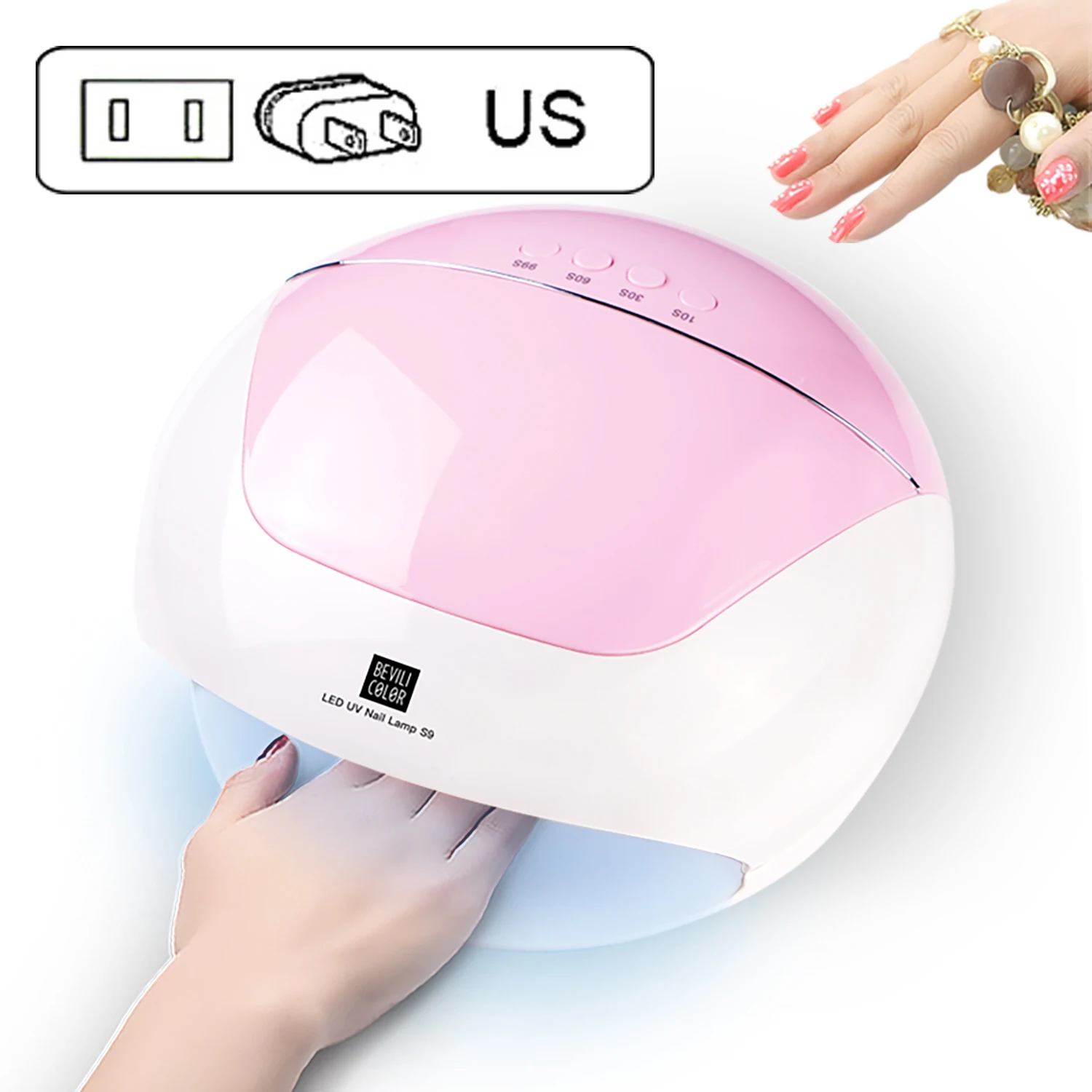 pink US LULAA Сушилка для ногтей светодиодный светильник светодиодный 36 Вт мини-лампа с USB для маникюра ЖК-сушка все гели инструменты для лака для ногтей - Цвет: pink US