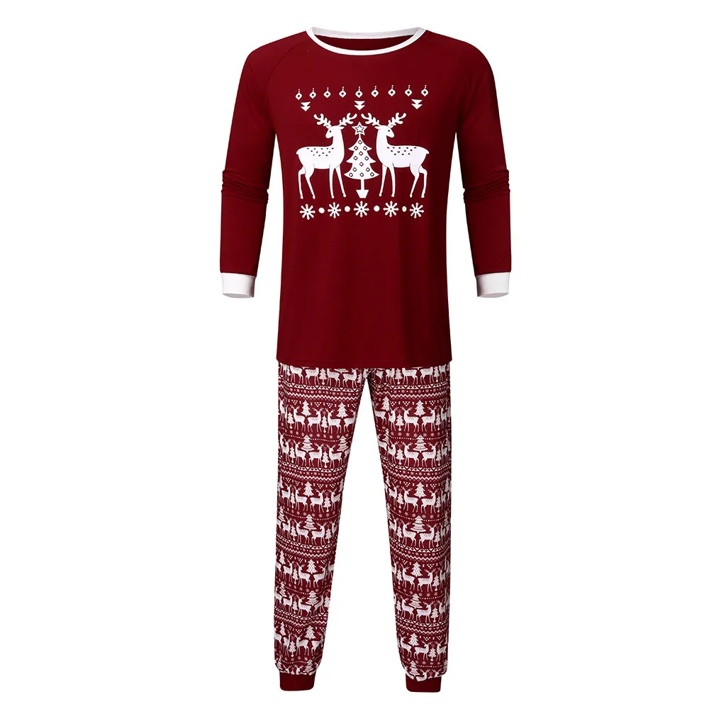 Семейные пижамы, одежда для сна мужской Комплект рождественских нарядов, пижамные штаны Красная Зимняя Пижама, hombre, комплект из 2 предметов, d91116