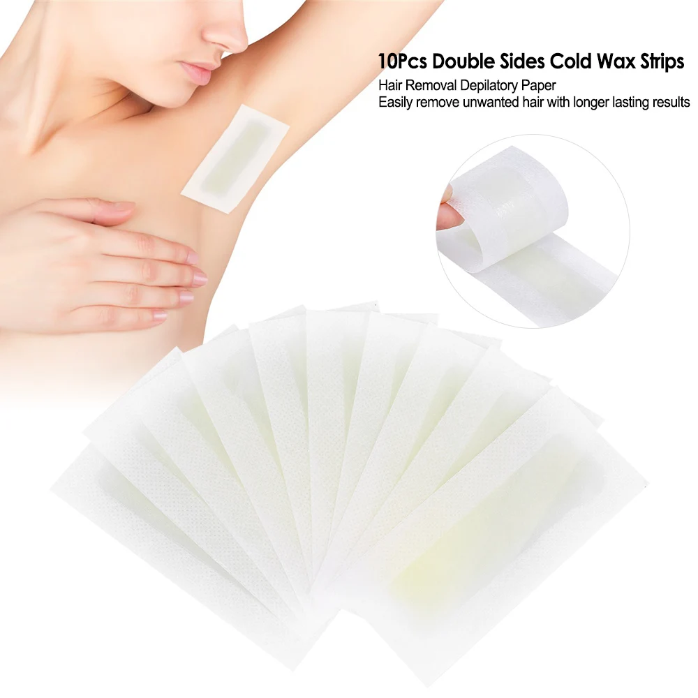 

10Pcs Hair Removal Depilatory Wax Paper Double Side Cold Wax Strips Papers Epilator Paper For Face Leg Body Hair Depilatory Tool