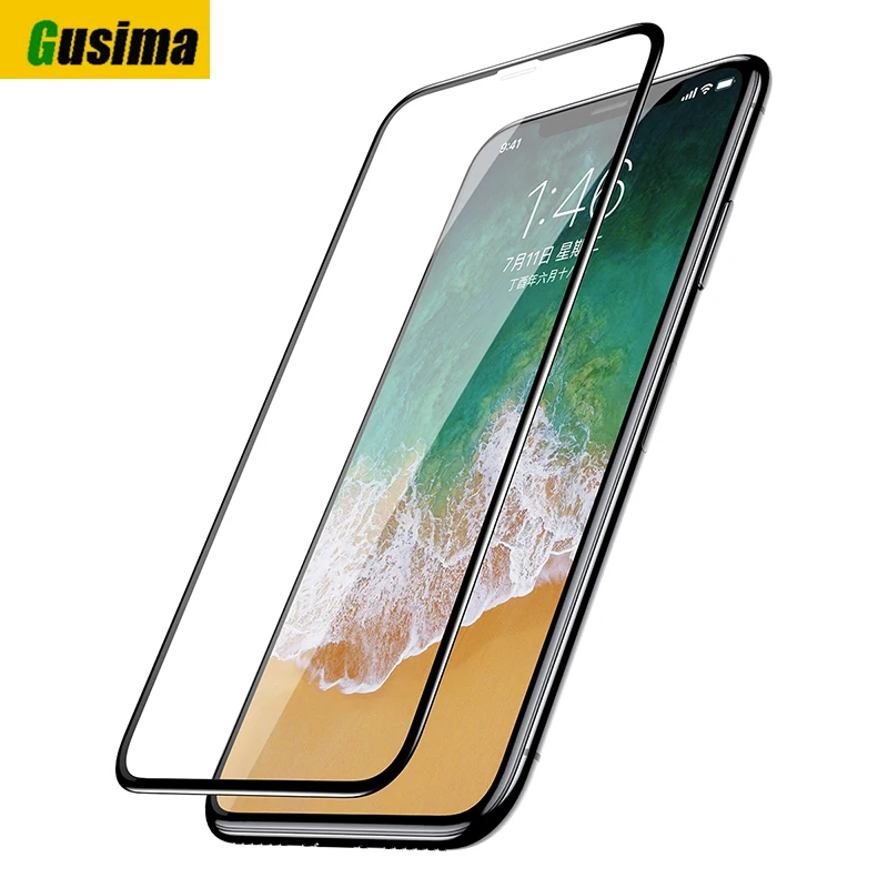 Gusima для iPhone 7 стекло на iPhone 7 6 8plus X 10 XS Max XR 9D закаленное полноэкранное защитное стекло на iPhone 7