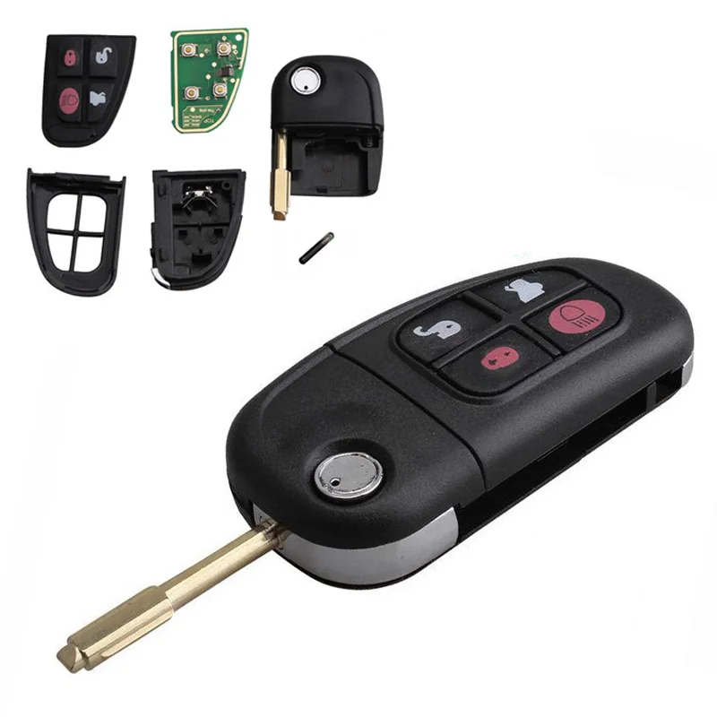 433 МГц для Jaguar X-type S-type XJ8 XJR аксессуары ключ Черный Keyless складной неразрезанный чип приемо-передатчика