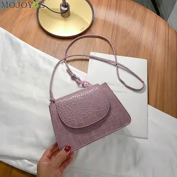 

Fashion Stone Pattern PU Leather Shoulder Bag Women Pure Color Elegant Chain Crossbody Messenger Handbag Female Sling Purse