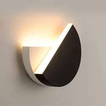 

Nordic minimalist rotating black / white LED Modern adjustable lighting living room bedside staircase study bedroom lamp
