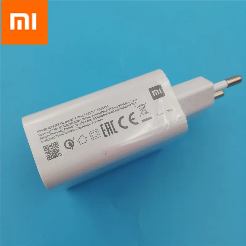 Оригинальное зарядное устройство Xiao mi redmi note 7 USB адаптер type C кабель для mi 9 8 Lite 8se 9se Max mi x 3 Pocophone f1 A2 Быстрая зарядка 4,0 - Тип штекера: EU charger only