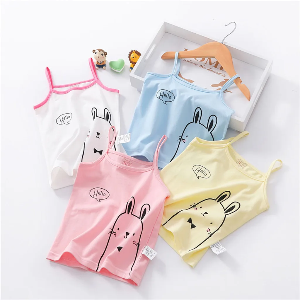 Летние детские футболки для мальчиков и девочек топы без рукавов карамельных